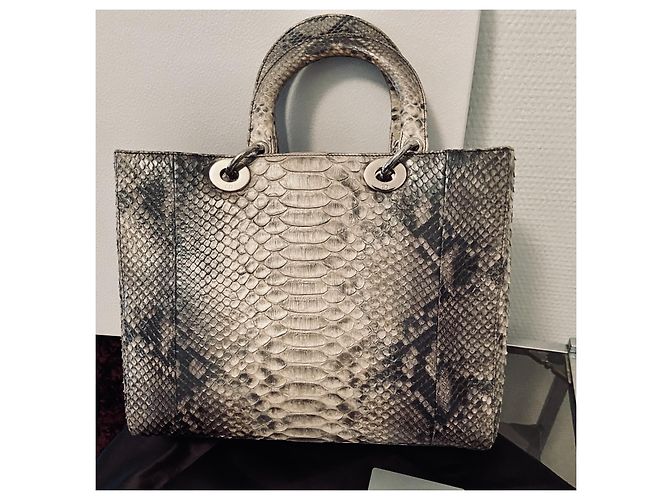Lady Dior Grand Model Python Vintage 2010 Grey - view 5