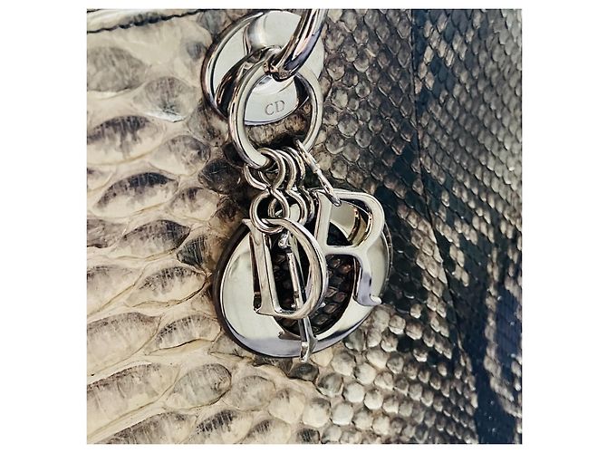 Lady Dior Grand Model Python Vintage 2010 Grey - view 7