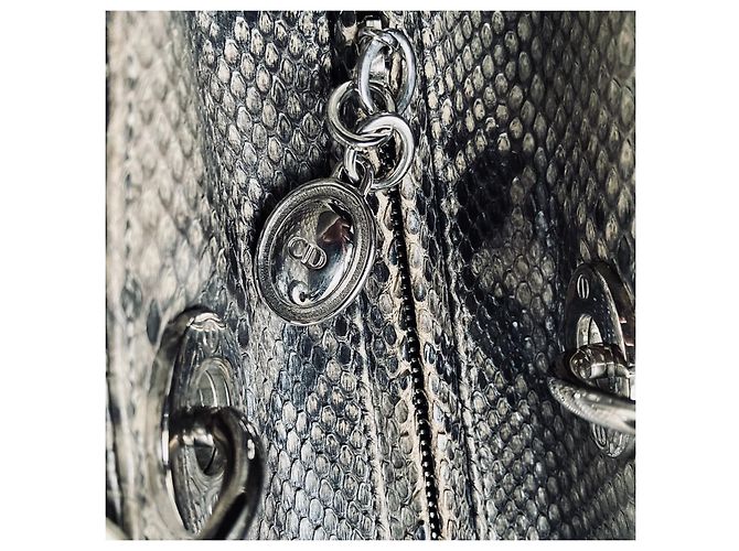 Lady Dior Grand Model Python Vintage 2010 Grey - view 9