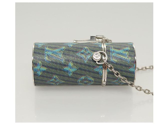Custodia per rossetto Louis Vuitton con catena Damier Monogram LV Pop Canvas Blu - vista 3