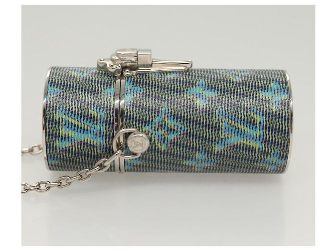 Custodia per rossetto Louis Vuitton con catena Damier Monogram LV Pop Canvas Blu - vista 4