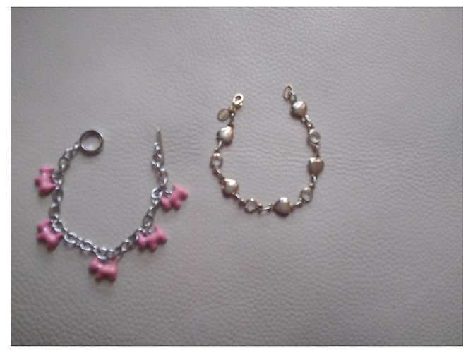 Autre Marque Bracciali Agatha Westie in Ceramica Rosa e Cuori Dorati - vista 3
