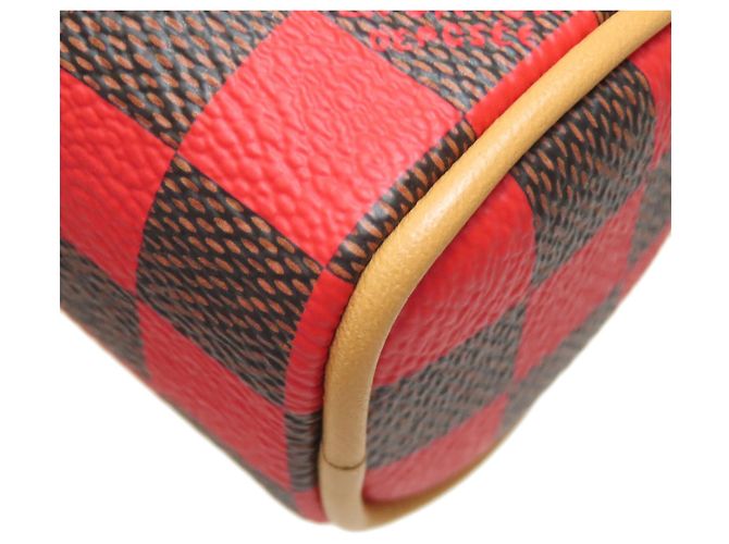 Pochette Accessorio Mini Speedy Damier Pop di Louis Vuitton Rosso Damier ebene - vista 12