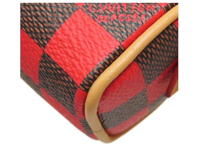 Pochette Accessorio Mini Speedy Damier Pop di Louis Vuitton Rosso Damier ebene - vista 14