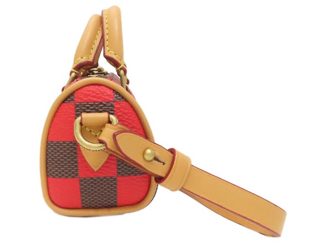 Pochette Accessorio Mini Speedy Damier Pop di Louis Vuitton Rosso Damier ebene - vista 3