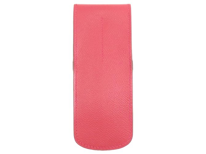Astuccio per penna in pelle Courchevel Hermès in rosso - vista 2