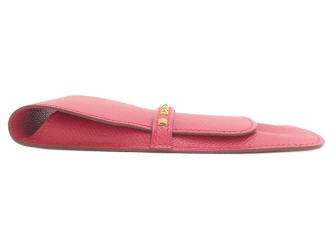 Astuccio per penna in pelle Courchevel Hermès in rosso - vista 3