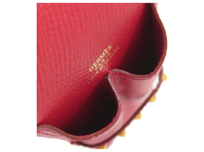 Astuccio per penna in pelle Courchevel Hermès in rosso - vista 4