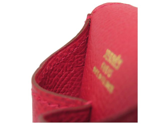 Astuccio per penna in pelle Courchevel Hermès in rosso - vista 6