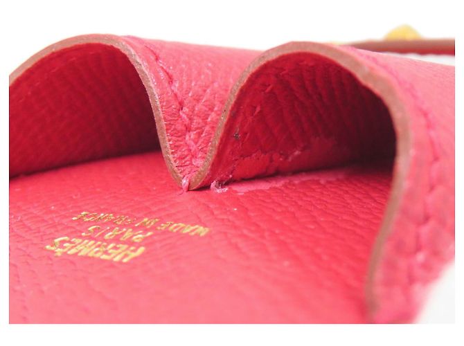 Astuccio per penna in pelle Courchevel Hermès in rosso - vista 7