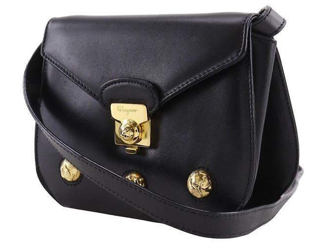 Pochette in pelle nera Salvatore Ferragamo Nero - vista 2