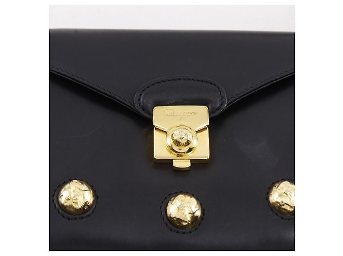 Pochette in pelle nera Salvatore Ferragamo Nero - vista 8