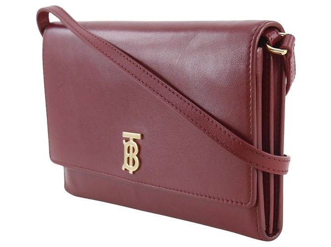 Borsa a spalla in pelle rossa Burberry Rosso - vista 2