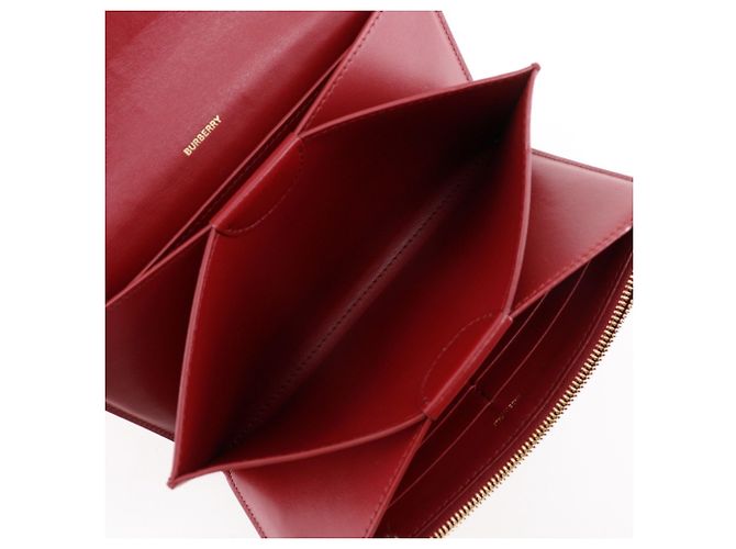 Borsa a spalla in pelle rossa Burberry Rosso - vista 5