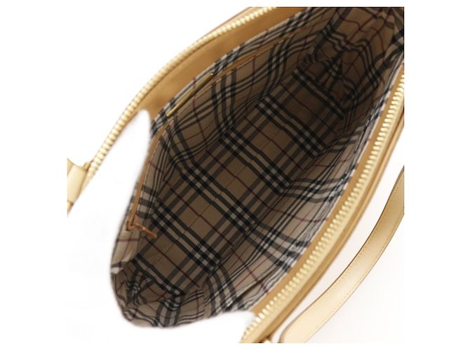 Borsa in pelle di vitello beige Burberry - vista 6