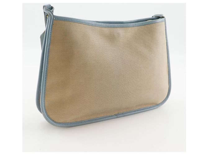 Borsa a Spalla Fendi FF Beige - vista 3