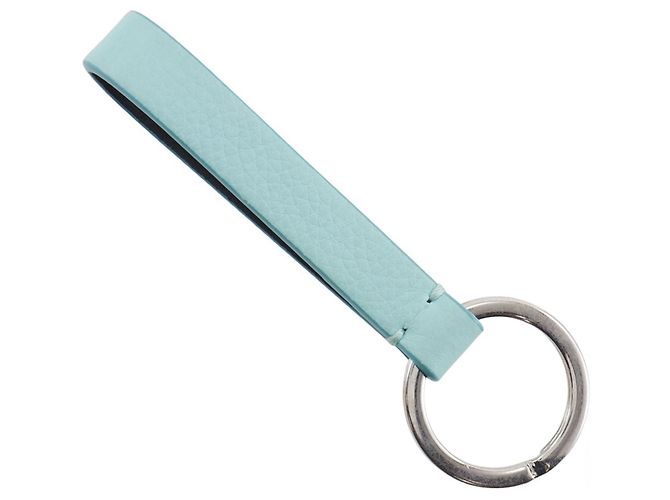 Tiffany & Co Portachiavi in pelle e metallo blu Tiffany Argento - vista 2