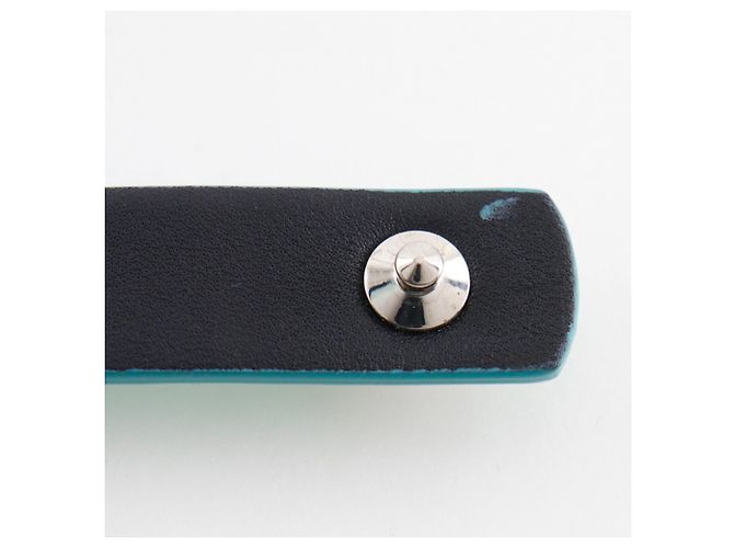 Tiffany & Co Portachiavi in pelle e metallo blu Tiffany Argento - vista 9