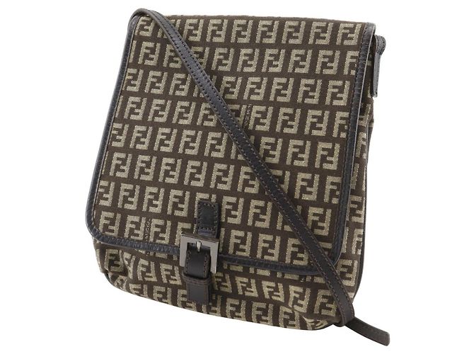 Borsa a Spalla Fendi Zucchino Marrone - vista 2