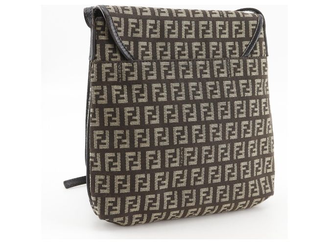 Borsa a Spalla Fendi Zucchino Marrone - vista 3