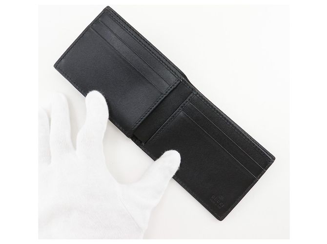Portafoglio in pelle di vitello nera Gucci Nero - vista 6