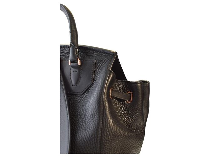 Alexander Wang Prisma Skeletal Black Pebbled Leather Backpack Rose Gold Hardware - view 15