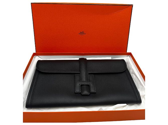Clutch Jige Elan Tadelakt 29 di Hermès Nero - vista 3