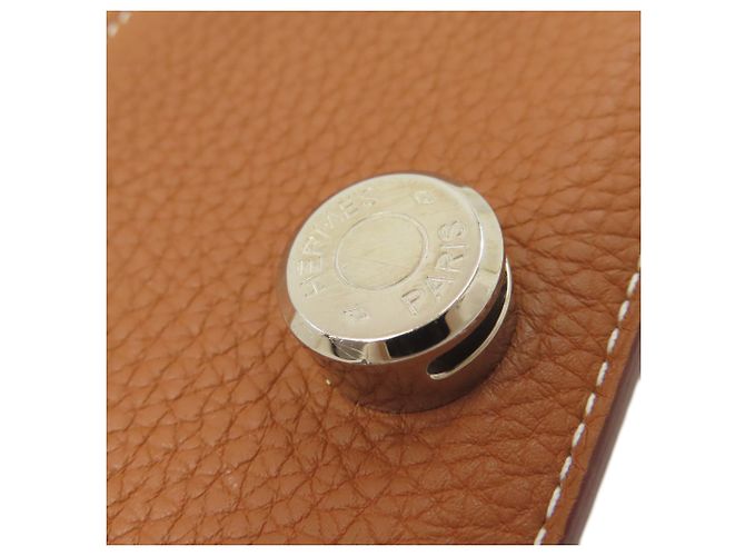 Monedero compacto Dogon de Hermès Dorado - vista 14
