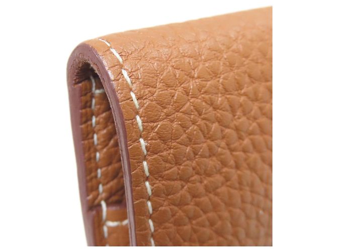 Monedero compacto Dogon de Hermès Dorado - vista 18