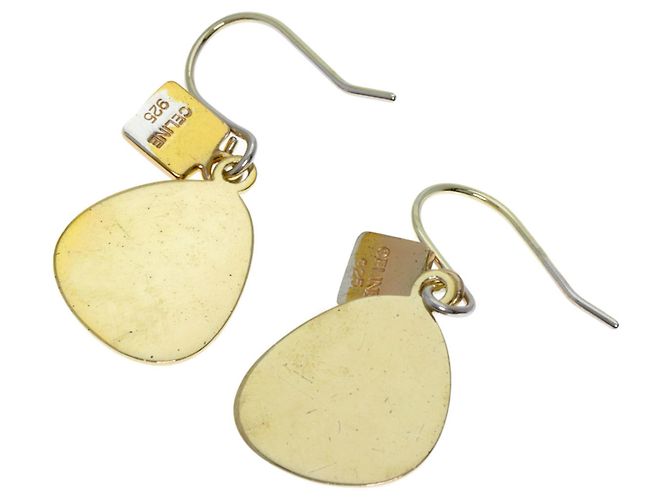 Diamond Céline Boucles d'oreilles en argent avec logo en diamant Celine - vue 2