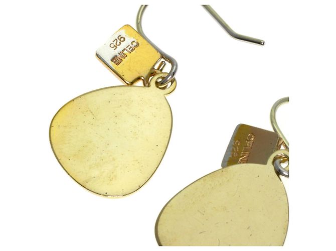 Diamond Céline Boucles d'oreilles en argent avec logo en diamant Celine - vue 4