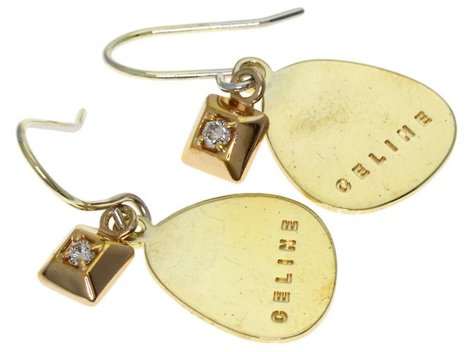 Diamond Céline Boucles d'oreilles en argent avec logo en diamant Celine - vue 5