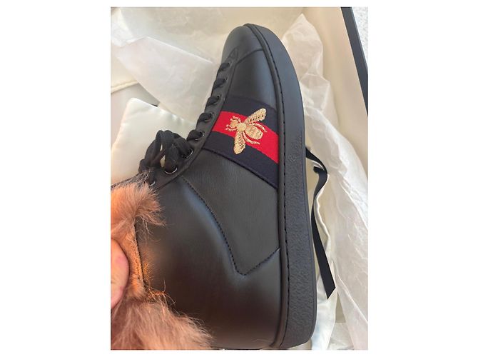 Gucci Ace Bee Fell-Sneaker Schwarz - Ansicht 2
