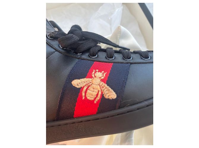 Gucci Ace Bee Fell-Sneaker Schwarz - Ansicht 4