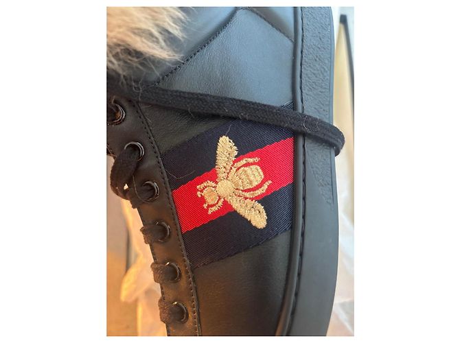 Gucci Ace Bee Fell-Sneaker Schwarz - Ansicht 5
