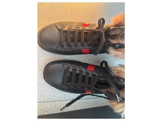 Gucci Ace Bee Fell-Sneaker Schwarz - Ansicht 7