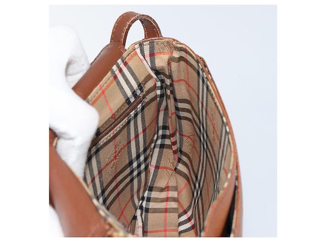 Borsa a Spalla Burberrys in Pelle Marrone Oro Auth 162159 D'oro - vista 18