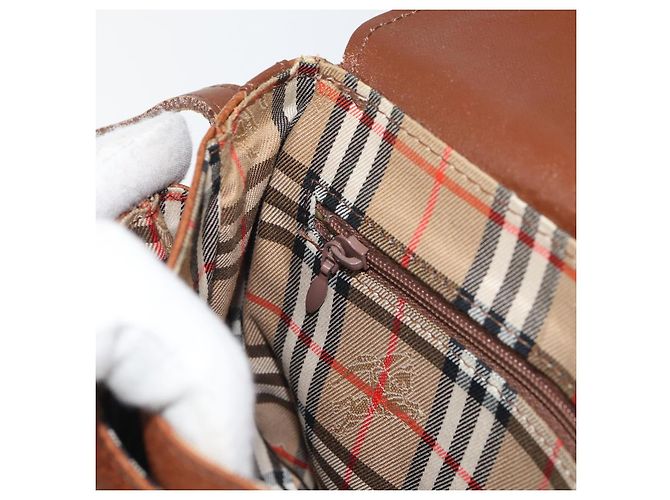 Borsa a Spalla Burberrys in Pelle Marrone Oro Auth 162159 D'oro - vista 20