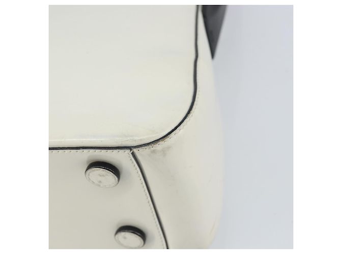 Borsa a spalla PRADA in pelle verniciata bianca argento Auth 162846 Bianco - vista 12