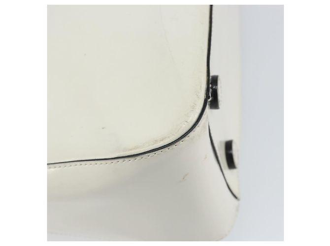 Borsa a spalla PRADA in pelle verniciata bianca argento Auth 162846 Bianco - vista 13