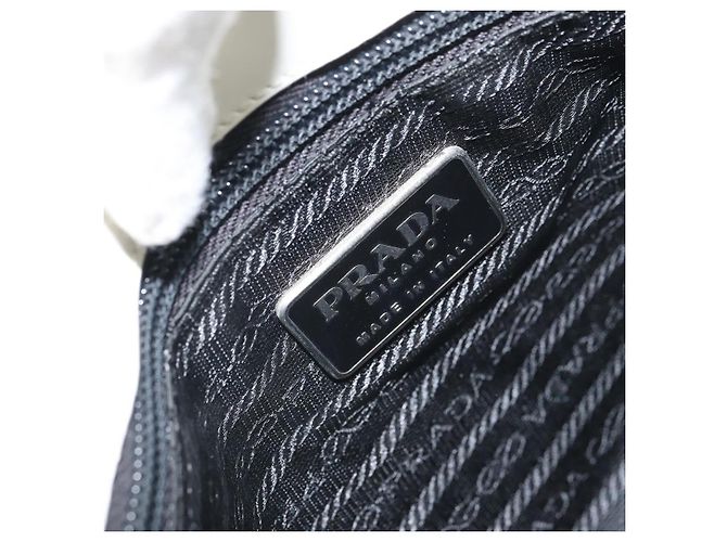 Borsa a spalla PRADA in pelle verniciata bianca argento Auth 162846 Bianco - vista 15