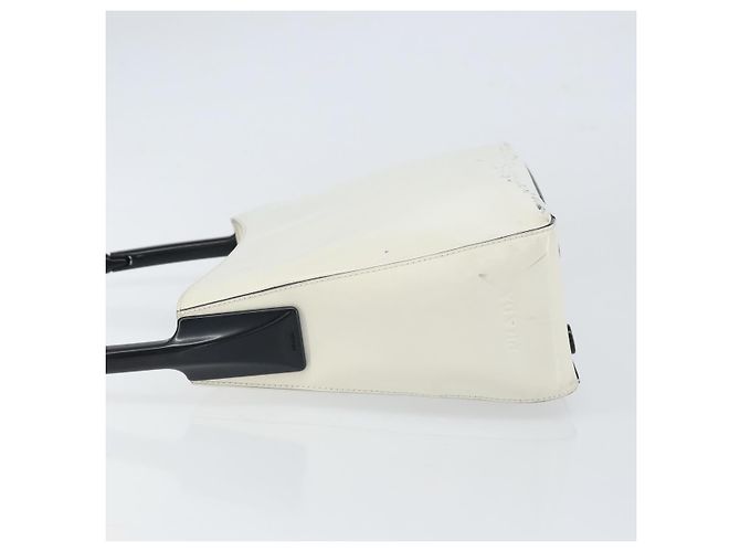 Borsa a spalla PRADA in pelle verniciata bianca argento Auth 162846 Bianco - vista 5