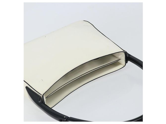 Borsa a spalla PRADA in pelle verniciata bianca argento Auth 162846 Bianco - vista 6