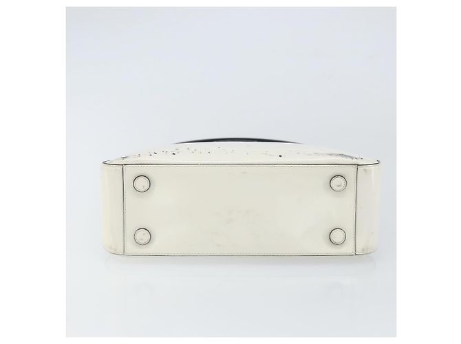 Borsa a spalla PRADA in pelle verniciata bianca argento Auth 162846 Bianco - vista 9