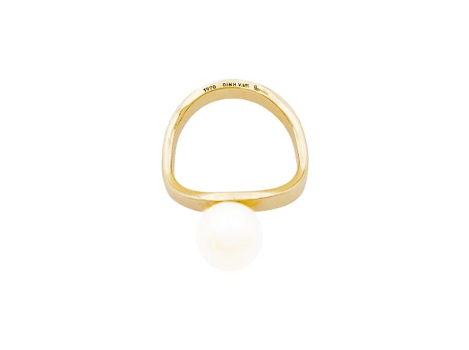 Anello vintage Dinh Van, oro giallo, perla Akoya. - vista 4