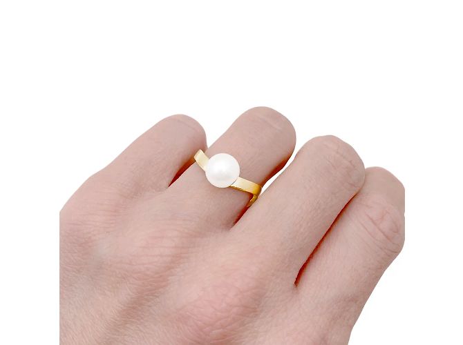 Anello vintage Dinh Van, oro giallo, perla Akoya. - vista 7