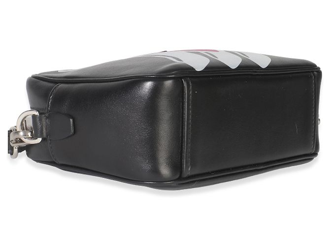 Borsa a tracolla Prada in pelle di vitello nera e rosa con logo Banana Nero - vista 6
