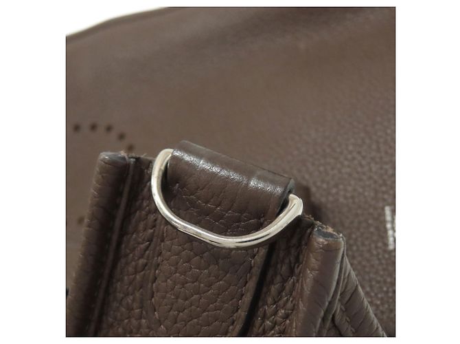 Borsa a Spalla Hermès Evelyne 3 GM Marrone scuro - vista 14