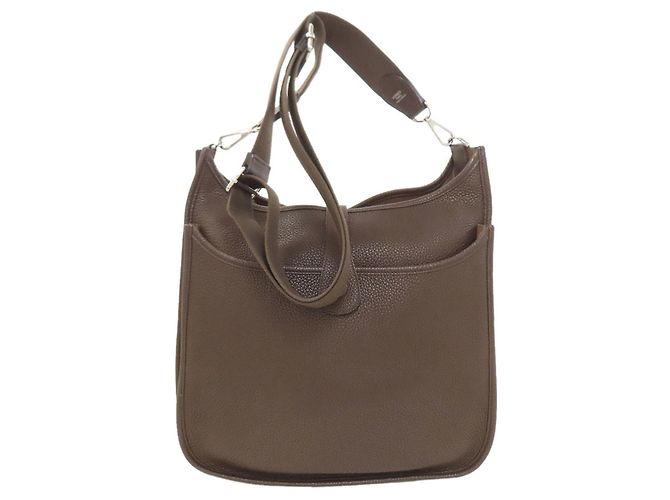 Borsa a Spalla Hermès Evelyne 3 GM Marrone scuro - vista 2
