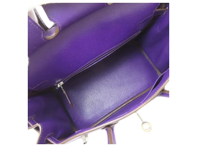 Borsa Hermès Birkin 25 Porpora - vista 5